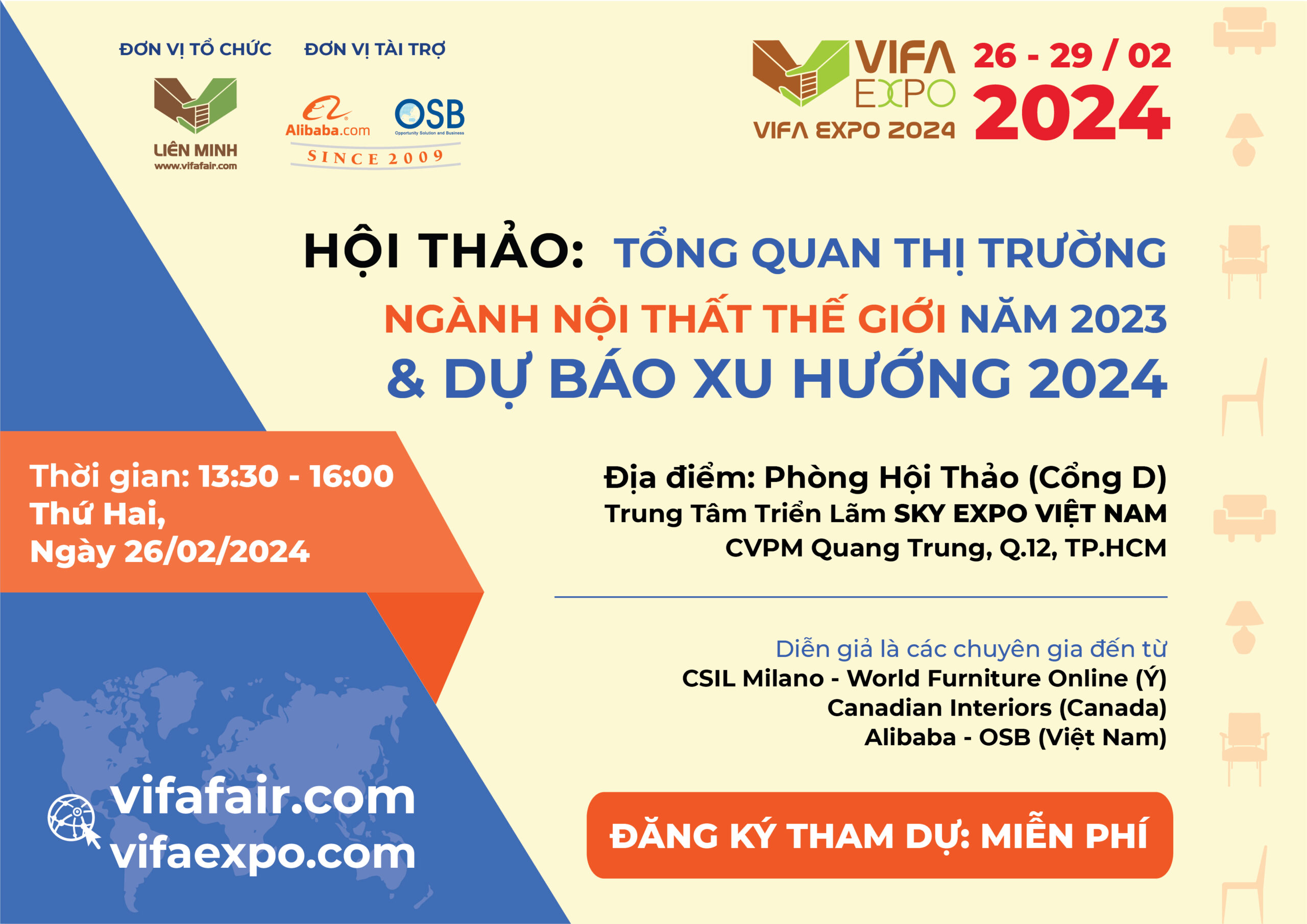 Hội Thảo tại VIFA EXPO 2024 - Tổng Quan Thị Trường Nội Thất Thế Giới 2023 và Dự báo xu hướng 2024